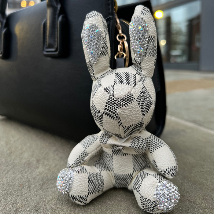 Bunny Bliss - Bling Rabbit Keychain in White