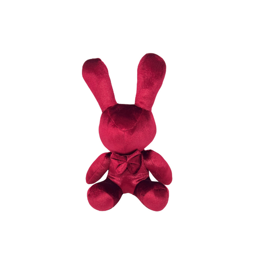 Velvet Plush Bunny in Red