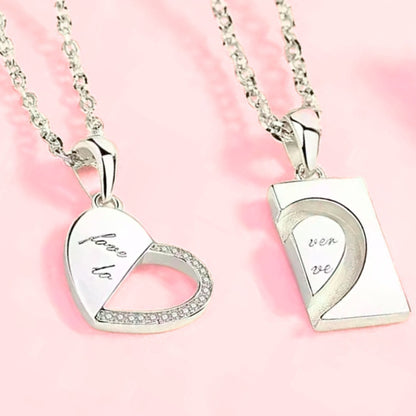 His & Hers Matching Couple Heart Necklace